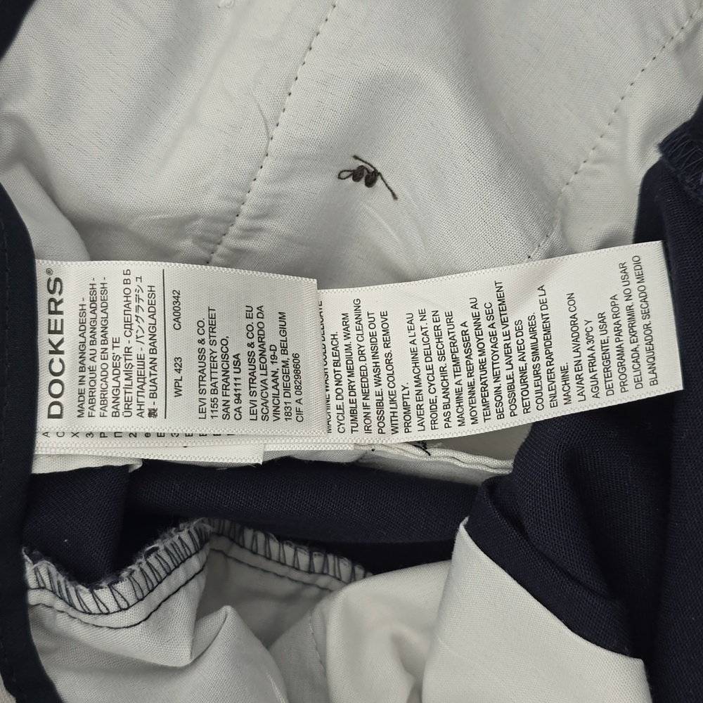 NWT Dockers Easy Khaki Cladsic Fit Pleated Wrinkle-Free Pants, Mens 36x30, Navy - Picture 12 of 16